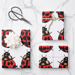 Ladybug Red Black Insect Ladybug Geschenkpapier Set