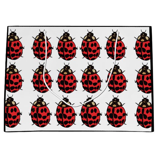 Ladybug Red Black Insect Ladybug Große Geschenktüte (Vorderseite)