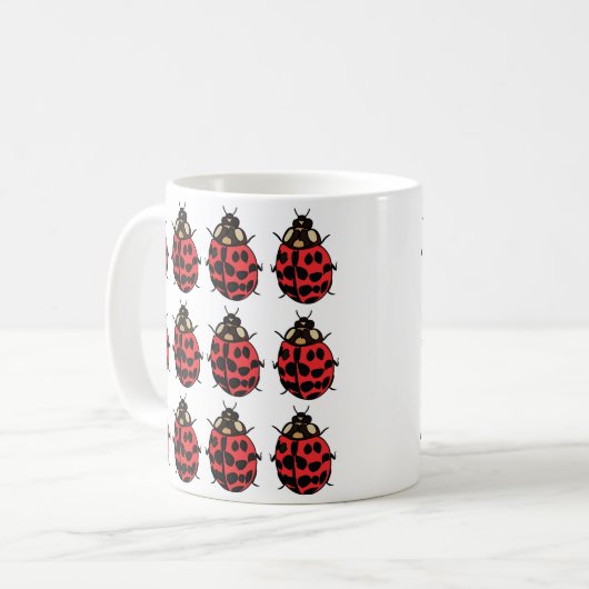 Ladybug Red Black Insect Ladybug Kaffeetasse (Vorderseite Links)