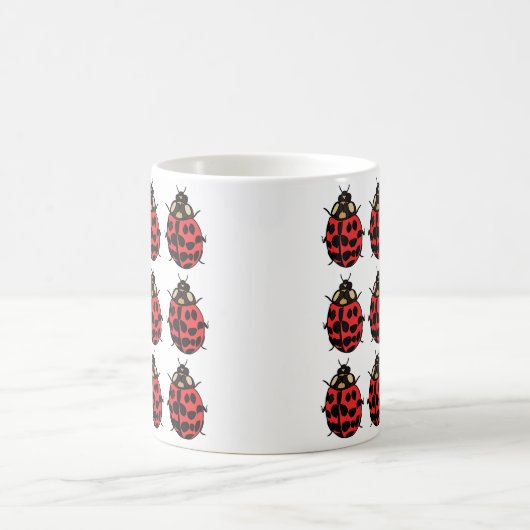 Ladybug Red Black Insect Ladybug Kaffeetasse (Mittel)