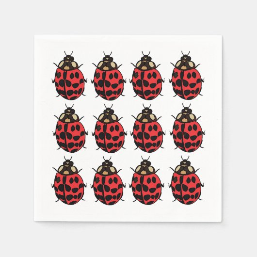 Ladybug Red Black Insect Ladybug Party Serviette (Vorderseite)