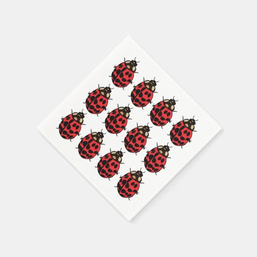 Ladybug Red Black Insect Ladybug Party Serviette (Ecke)