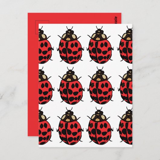 Ladybug Red Black Insect Ladybug Postkarte (Vorne/Hinten)