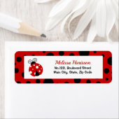 Ladybug Red Black Polka Dots Rücksendeadresse (Insitu)