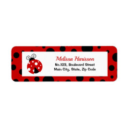 Ladybug Red Black Polka Dots Rücksendeadresse