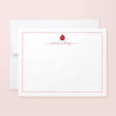 Ladybug Red Border Personalisiert Mitteilungskarte