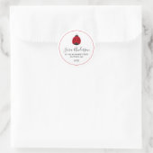Ladybug Red Border Rücksendeadresse Runder Aufkleber (Tasche)