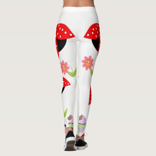 Ladybug Red Cupcake Floral Leggings (Rückseite)