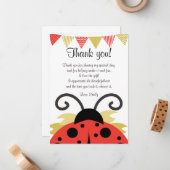 Ladybug Red Gold Dankeschön Card Hinweis Mitteilungskarte (Vorderseite/Rückseite Beispiel)