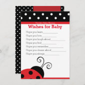 Ladybug Red Polka Dot wünscht Baby Showcard Einladung (Vorne/Hinten)