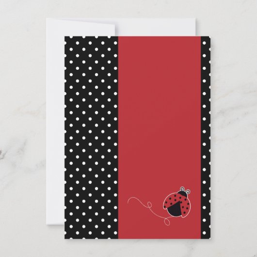 Ladybug Red Polka Dot wünscht Baby Showcard Einladung (Rückseite)