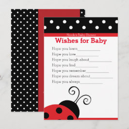 Ladybug Red Polka Dot wünscht Baby Showcard Einladung