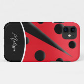 Ladybug Red und Black Modern Ladybugs Case-Mate iPhone Hülle (Rückseite (Horizontal))