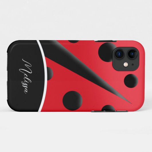 Ladybug Red und Black Modern Ladybugs Case-Mate iPhone Hülle (Rückseite (Horizontal))