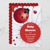 Ladybug Red White Black Baby Dusche Einladung (Vorne/Hinten)