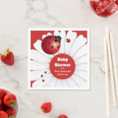 Ladybug Red White Black Baby Dusche Papier Napkin Serviette (Beispiel)