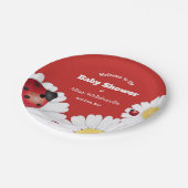 Ladybug Red White Blume Babyduschpapier Pappteller (Schrägansicht)