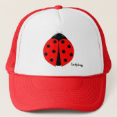 Ladybug Red & White Custom Hat Cap Truckerkappe (Vorderseite)
