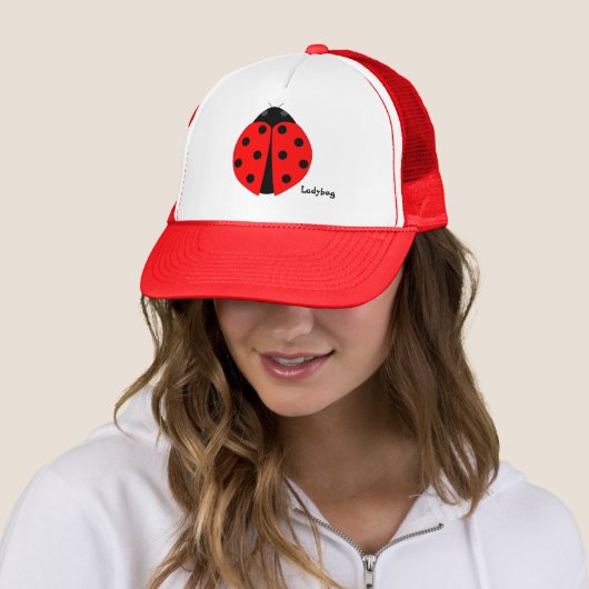 Ladybug Red & White Custom Hat Cap Truckerkappe (Beispiel)