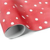 Ladybug Red White Dots Birthday Geschenkpapier (Rolleneckpunkt)