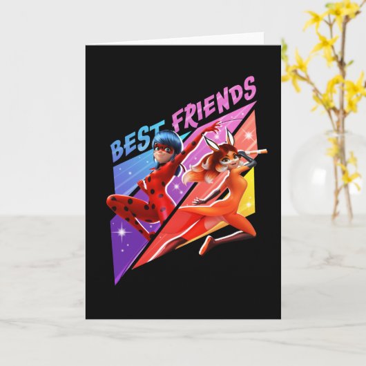 Ladybug & Rena Rouge | Beste Freunde Karte (Gelbe Blume)