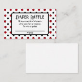 Ladybug retro polka dots Baby Duschdiaper Tombola Begleitkarte (Vorne/Hinten)