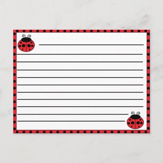 Ladybug-Rezept-Karte Postkarte (Vorderseite)