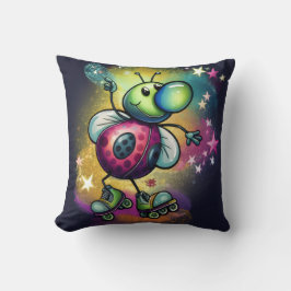 Ladybug Roller Disco Throw Pillow Kissen