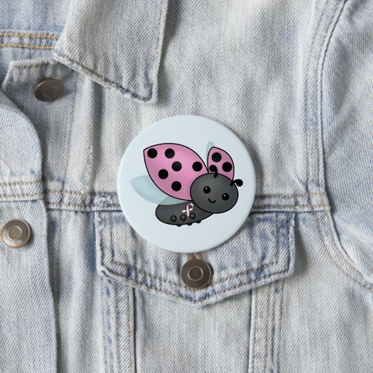 Ladybug rosa Awareness Ribbon Button (Beispiel)