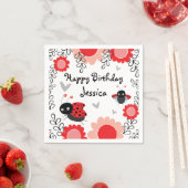 Ladybug Rosa und Rotes Bithday Party Serviette (Beispiel)