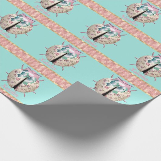 Ladybug Rose und Veilchen niedlich Geschenkpapier (Ecke)