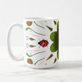 Ladybug - rot, grün auf weiß kaffeetasse (Links)