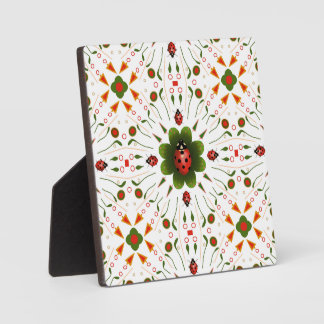 Ladybug, rot, grün und weiß fotoplatte