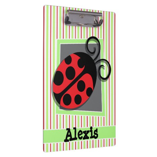 Ladybug; Rote und Linde Grüne Streifen Klemmbrett (Rechts)