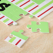 Ladybug; Rote und Linde Grüne Streifen Puzzle (Seite)