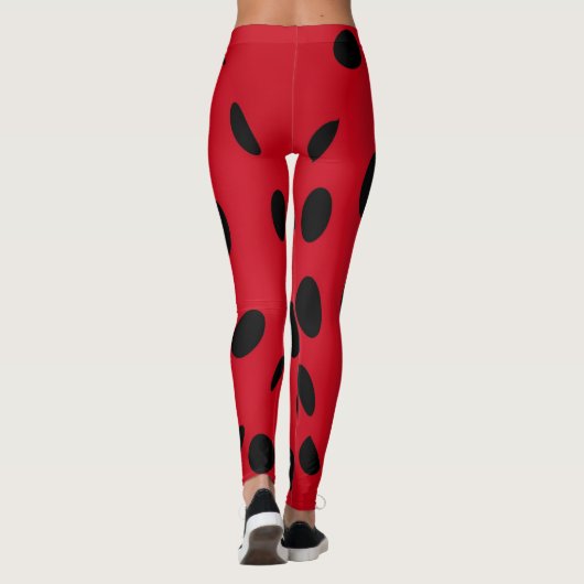Ladybug Rote und Schwarze Spots Leggings (Rückseite)