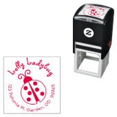 Ladybug Rücksendeadresse Briefmarke Runde Selbstfä Permastempel (Beispiel)