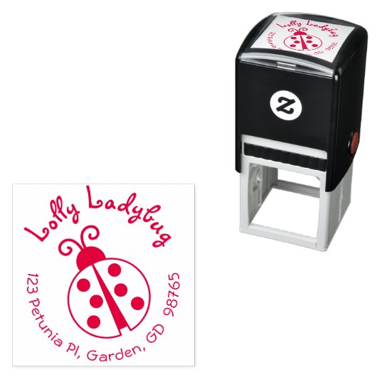 Ladybug Rücksendeadresse Briefmarke Runde Selbstfä Permastempel (Beispiel)