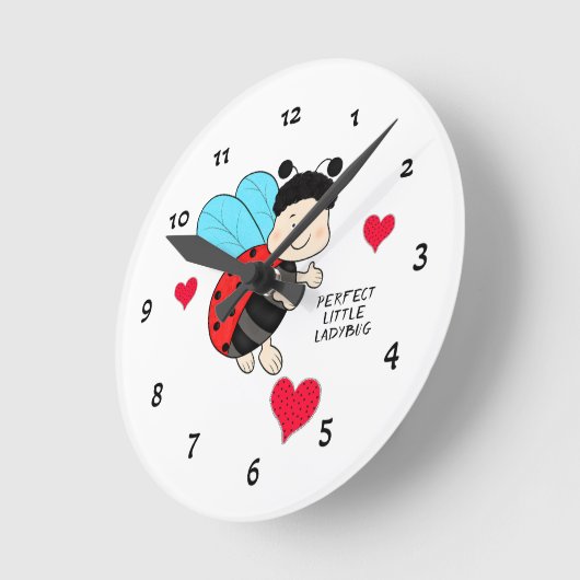 Ladybug Runde Wanduhr (Winkel)