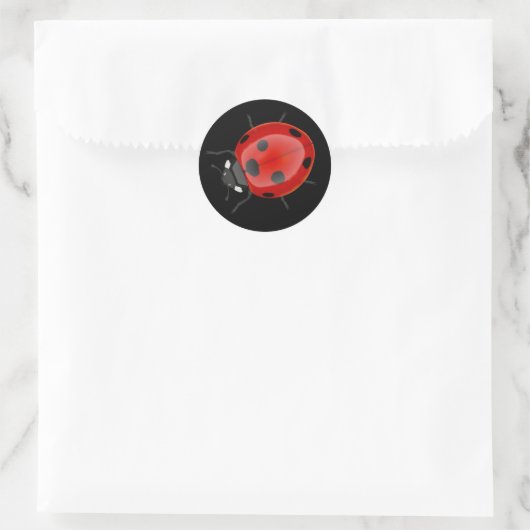 Ladybug Runder Aufkleber (Tasche)
