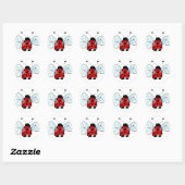 Ladybug Runder Aufkleber (Blatt)