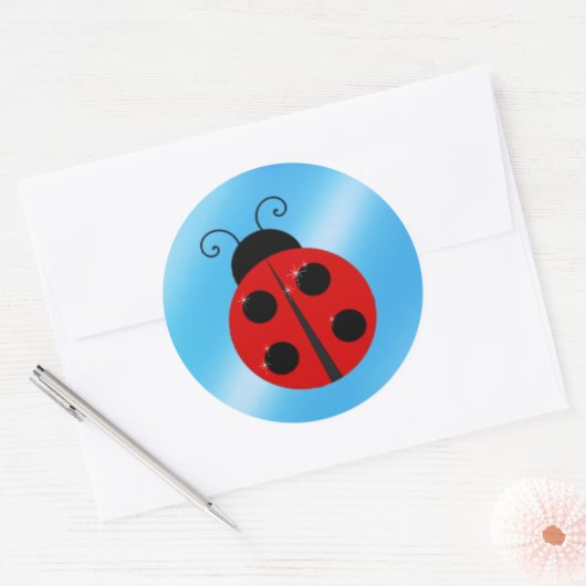 Ladybug Runder Aufkleber (Umschlag)