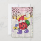 Ladybug Santa Einladung (Vorderseite)