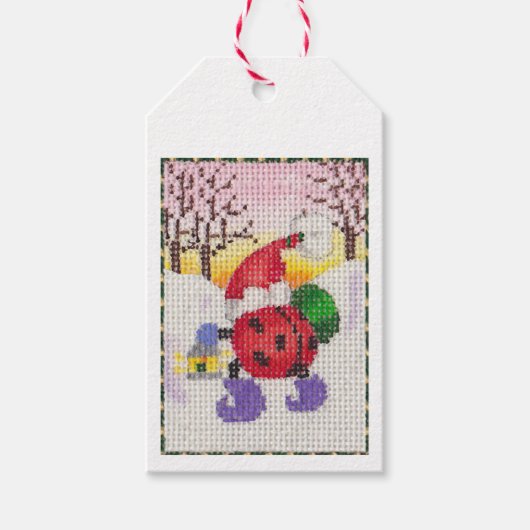 Ladybug Santa Geschenkmarke Geschenkanhänger (Vorderseite)