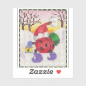 Ladybug Santa Sticker (Blatt)
