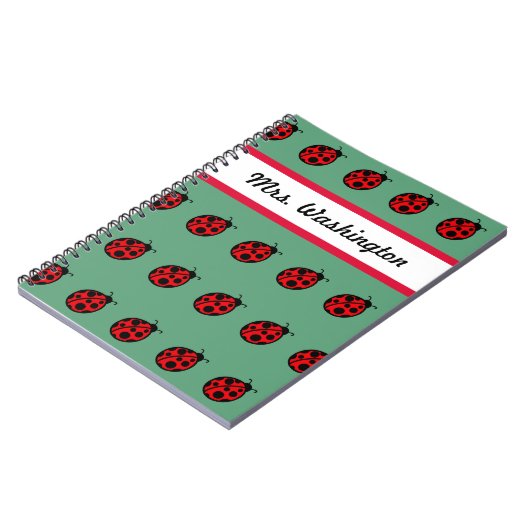 Ladybug School Notebook Geschenk für Lehrer Notizblock (Linke Seite)