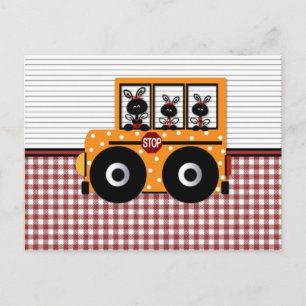 Ladybug Schoolbus Card Postkarte