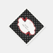 Ladybug Schwarz-weiß & Red Polka Dot Party Serviette (Ecke)