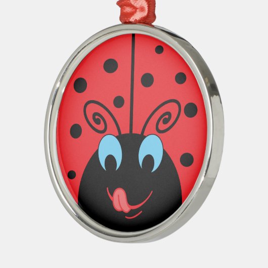 Ladybug Silbernes Ornament (Links)