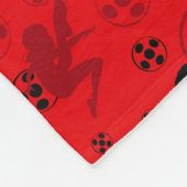 Ladybug Silhouette Red Pattern Fleecedecke (Ecke)